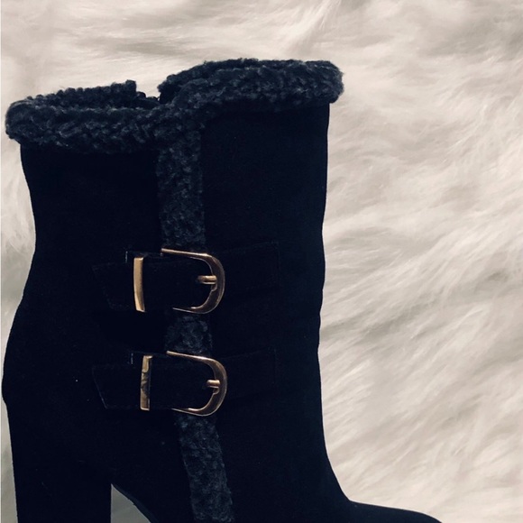 Kazi Black Suede, 5 inch heel, Ankle Boots - Picture 2 of 6